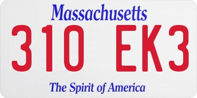 MA license plate 310EK3