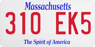 MA license plate 310EK5