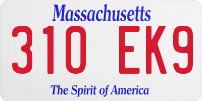 MA license plate 310EK9