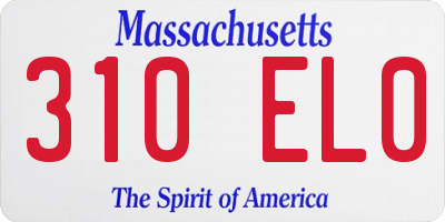 MA license plate 310EL0