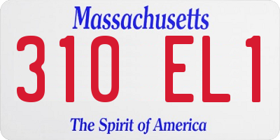 MA license plate 310EL1