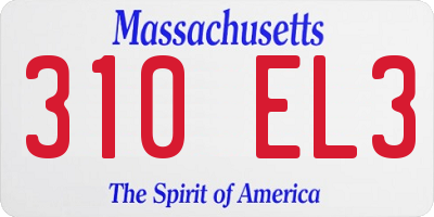 MA license plate 310EL3