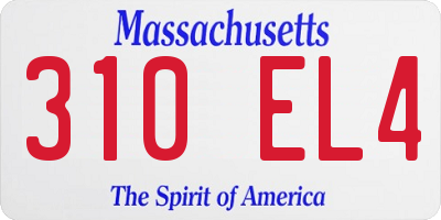 MA license plate 310EL4