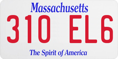 MA license plate 310EL6