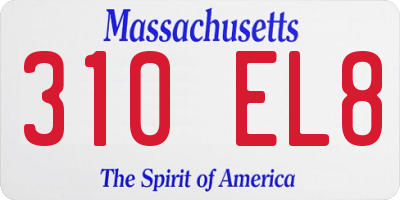 MA license plate 310EL8