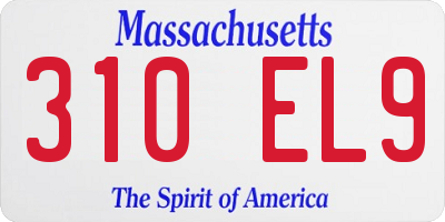 MA license plate 310EL9
