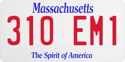 MA license plate 310EM1