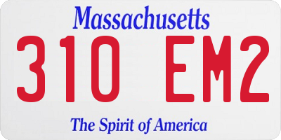 MA license plate 310EM2