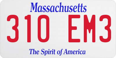 MA license plate 310EM3