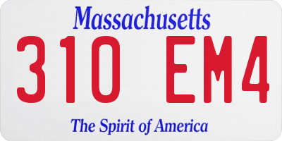 MA license plate 310EM4