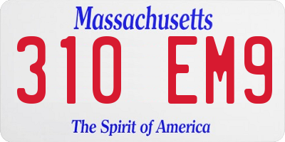 MA license plate 310EM9