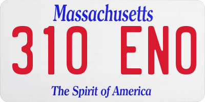 MA license plate 310EN0