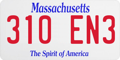 MA license plate 310EN3