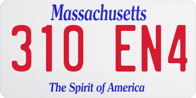 MA license plate 310EN4