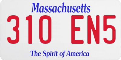 MA license plate 310EN5