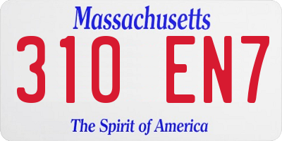 MA license plate 310EN7
