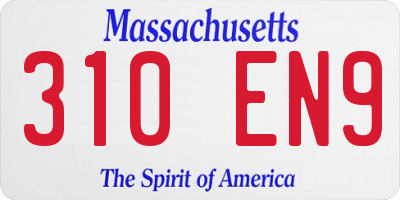 MA license plate 310EN9