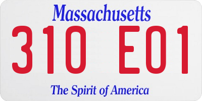MA license plate 310EO1