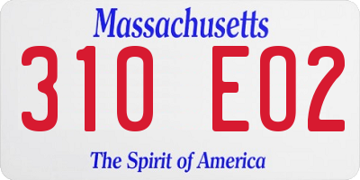 MA license plate 310EO2