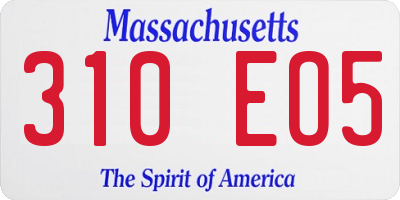 MA license plate 310EO5