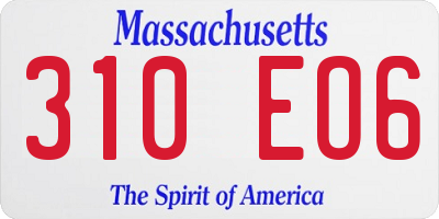 MA license plate 310EO6