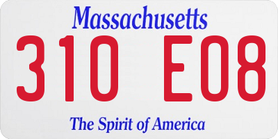 MA license plate 310EO8