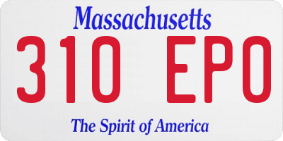 MA license plate 310EP0