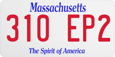 MA license plate 310EP2