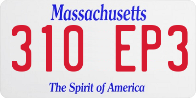 MA license plate 310EP3