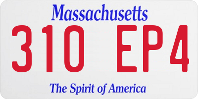 MA license plate 310EP4