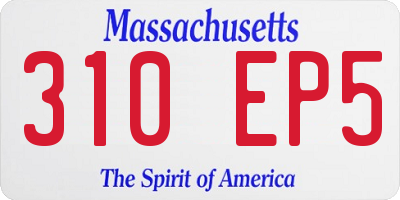 MA license plate 310EP5