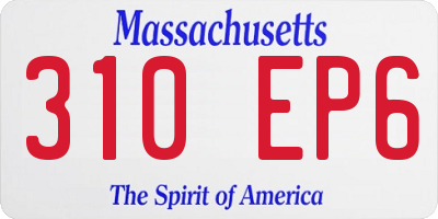 MA license plate 310EP6