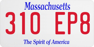 MA license plate 310EP8