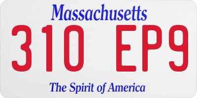 MA license plate 310EP9