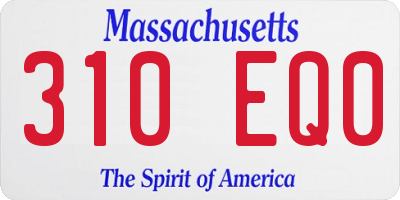 MA license plate 310EQ0