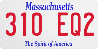 MA license plate 310EQ2