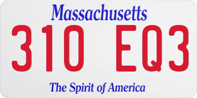 MA license plate 310EQ3