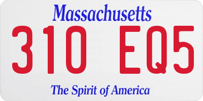 MA license plate 310EQ5