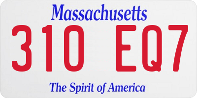 MA license plate 310EQ7