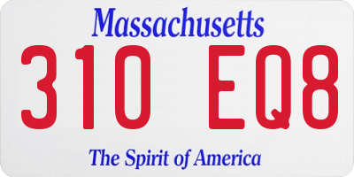 MA license plate 310EQ8