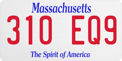 MA license plate 310EQ9