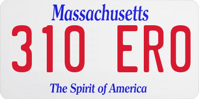 MA license plate 310ER0