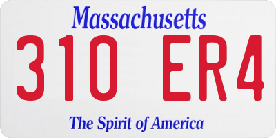 MA license plate 310ER4