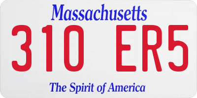 MA license plate 310ER5