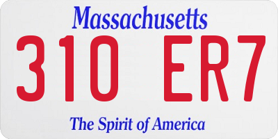 MA license plate 310ER7