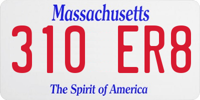 MA license plate 310ER8