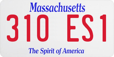 MA license plate 310ES1