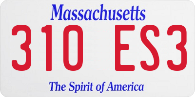MA license plate 310ES3