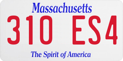 MA license plate 310ES4