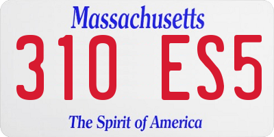 MA license plate 310ES5